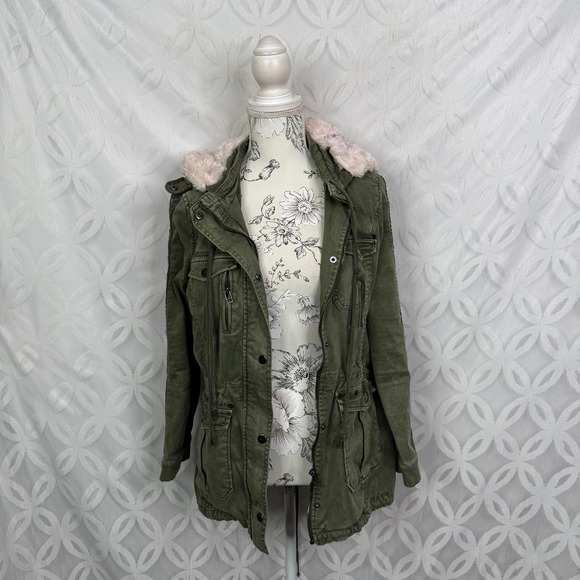 Anthropologie‎ Hei Hei Faux Pink Fur Hooded Utility Jacket Size S - Picture 6 of 14